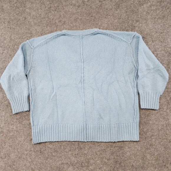 Free People Womens S Small Love Light Sweater Blue Oversized Knit Lightweight - Picture 12 of 13